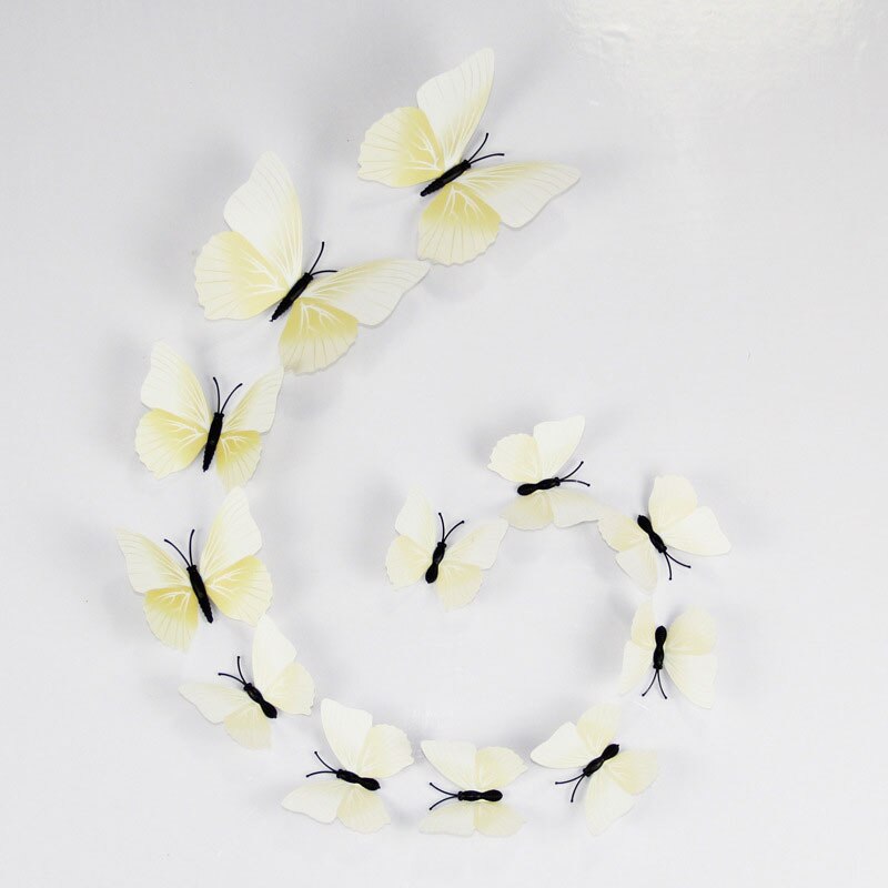 12 stk/sæt sommerfugl wallstickers 3d sommerfugle soveværelse stue hjem køleskab dekoration tapet adesivo de pared: 18