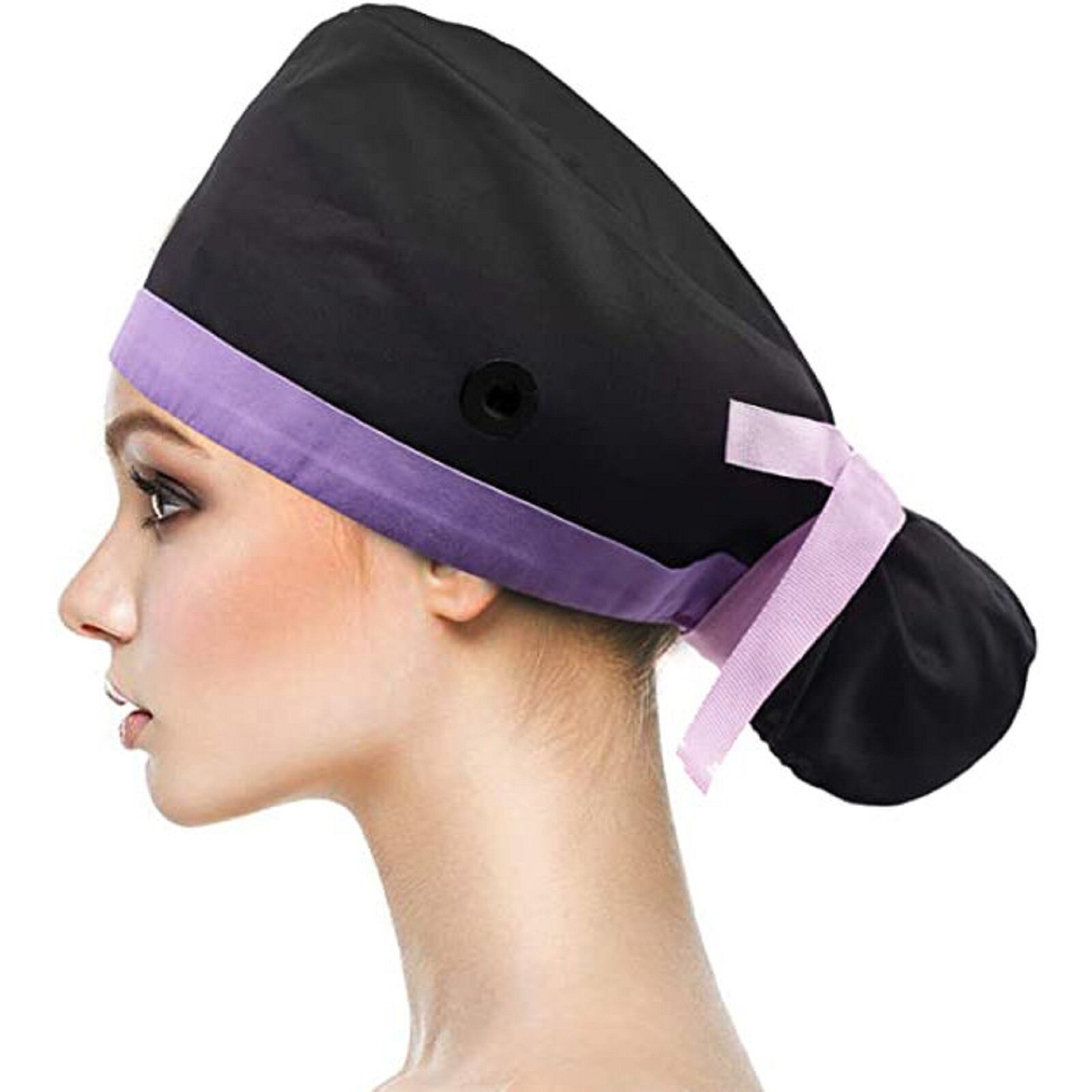 30# Nurse Protection Cap Accessories Unisex Nurse Cap Gorros Quirurgico Capsbutton Adjustable Bouffant Hat Sweatband Ponytail: B