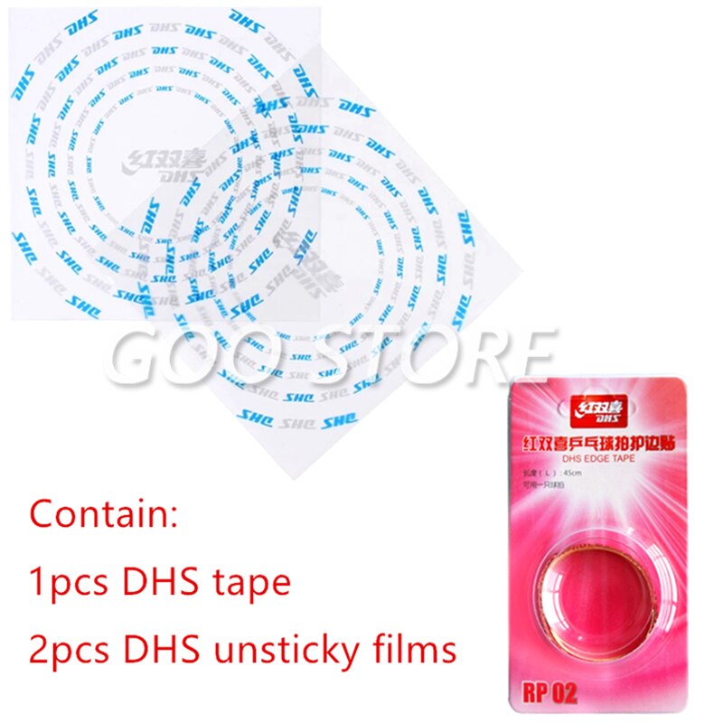 DHS – film protecteur de Tennis de Table, bande de bord DHS, éponge de nettoyage, raquette DHS, ensemble d'accessoires de ping-pong