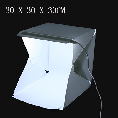 Portable Folding Studio Diffuse Soft Box With LED Light Black White Photography Background Photo Studio box for DSLR Camera: Option 2