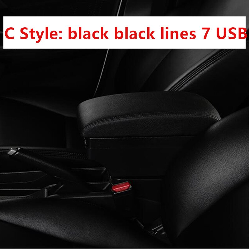 Pour Clio 4 accoudoir boîte magasin central boîte de contenu avec interface USB: C black black line
