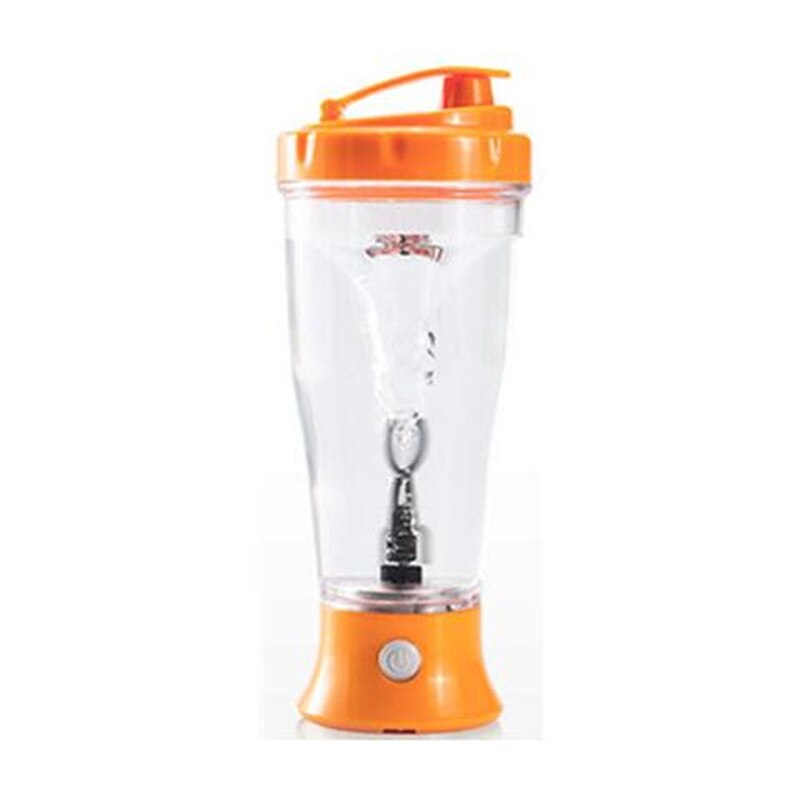 300ML Automatic Self Stirring Protein Shaker Bottle Portable Movement Mixing Water Bottle Sports Shaker for Gym Powerful: orange