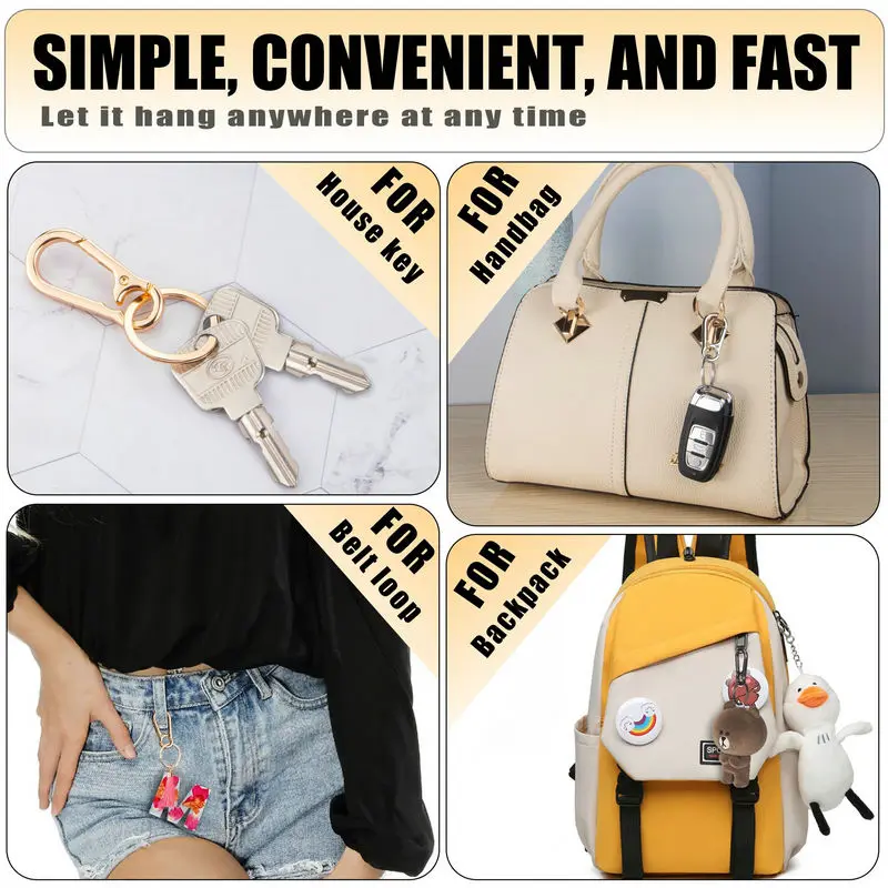 Metal Carabiner Clip Keychain Carabiner Shap Keyring Key Chain Ring Clip Holder Organizer for Home Car Keys Key Finder Women Men