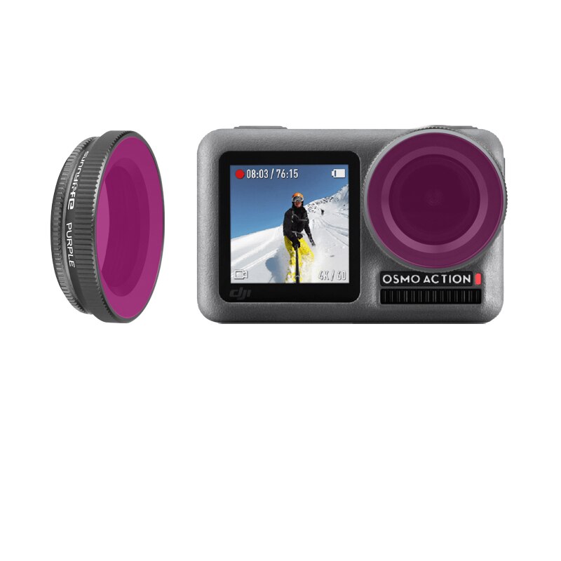 Filtro de mergulho subaquático filtro roxo vermelho para acessórios da câmera da ação de dji osmo