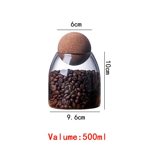 Glasskrukker med lokk murerbeholder tank forseglet kaffebønneoppbevaringsglass godterikrukke matbeholder kjøkkenkrukker til krydder: 9.6 x 10cm 500ml