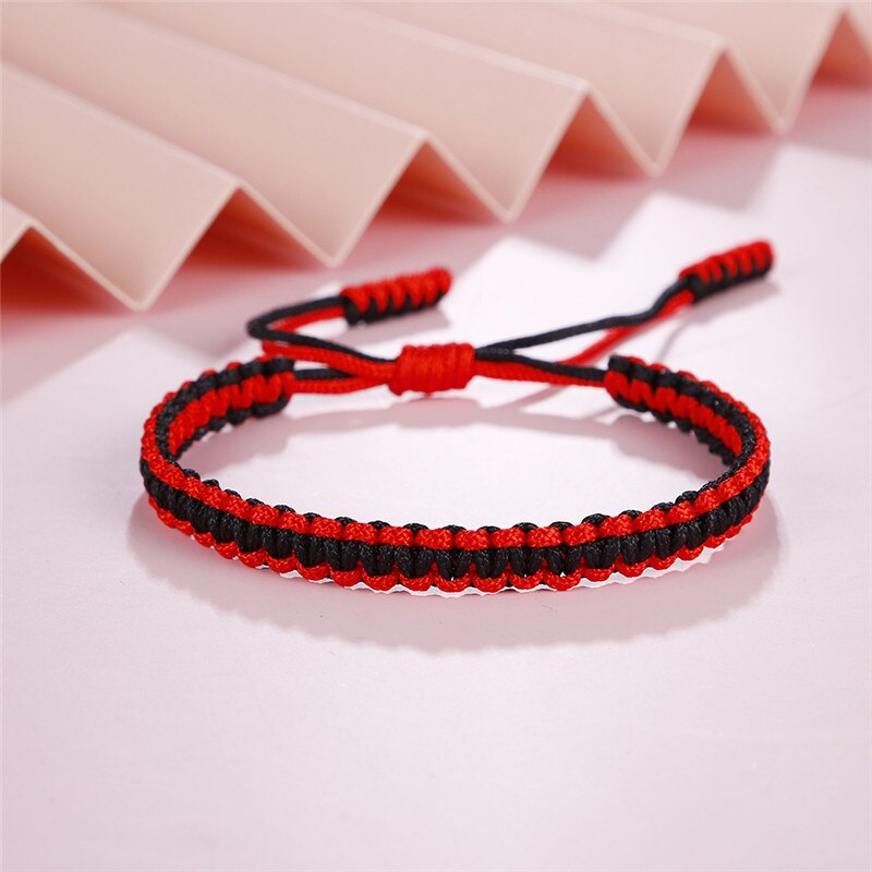 Lucky Red Braided Rope Bracelets For Women Men Handmade Tibetan Buddhist Charm Adjustable Bracelet Jewelry Friends