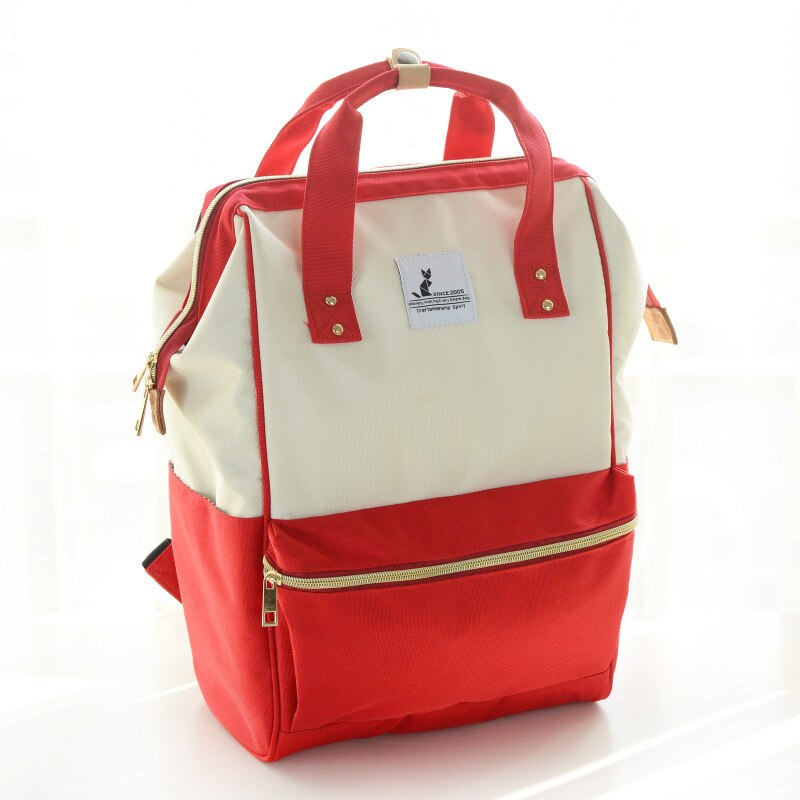 Luier Tas Mode Multi-Functionele Grote Capaciteit Handtas Rugzak Verpleging Draagbare Mother 'S Tas: Red And White