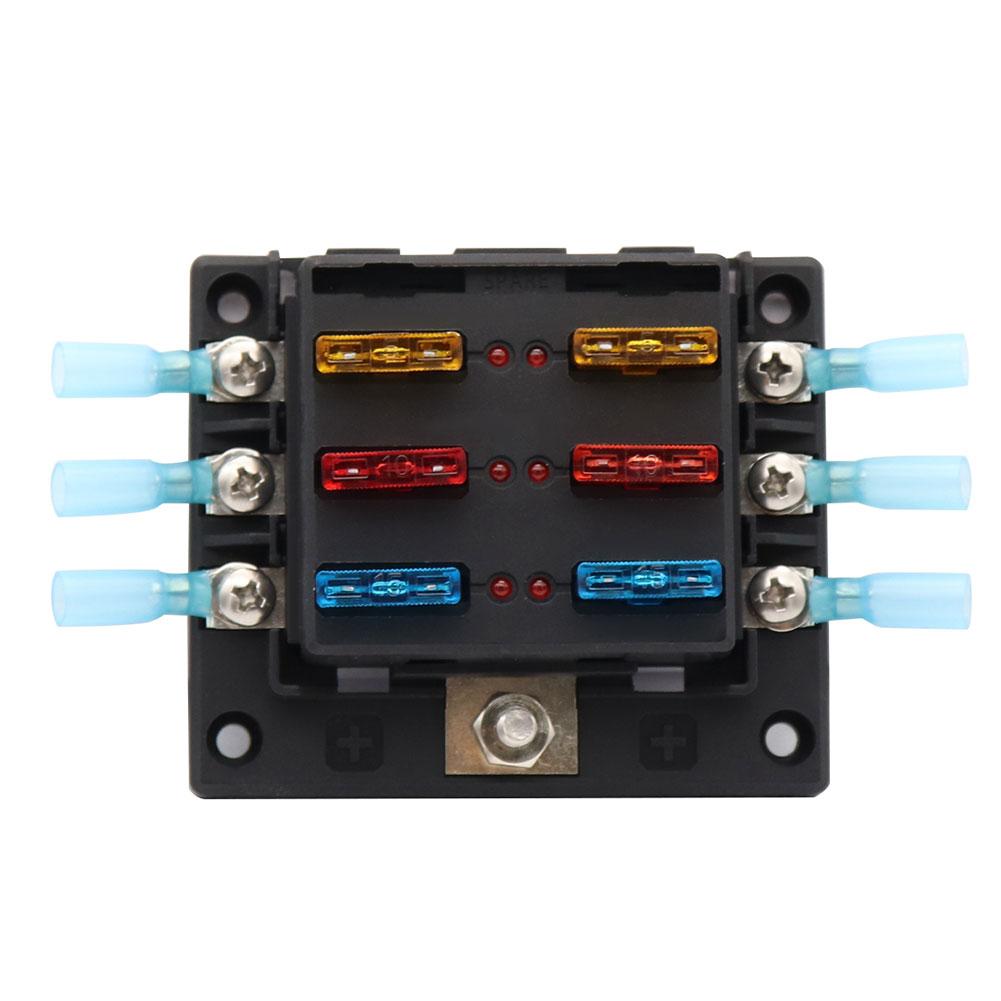 Met Led Fuse 12V 24V Blade Fuse Box Holder 6 Manieren Gewijzigd... – Vicedeal