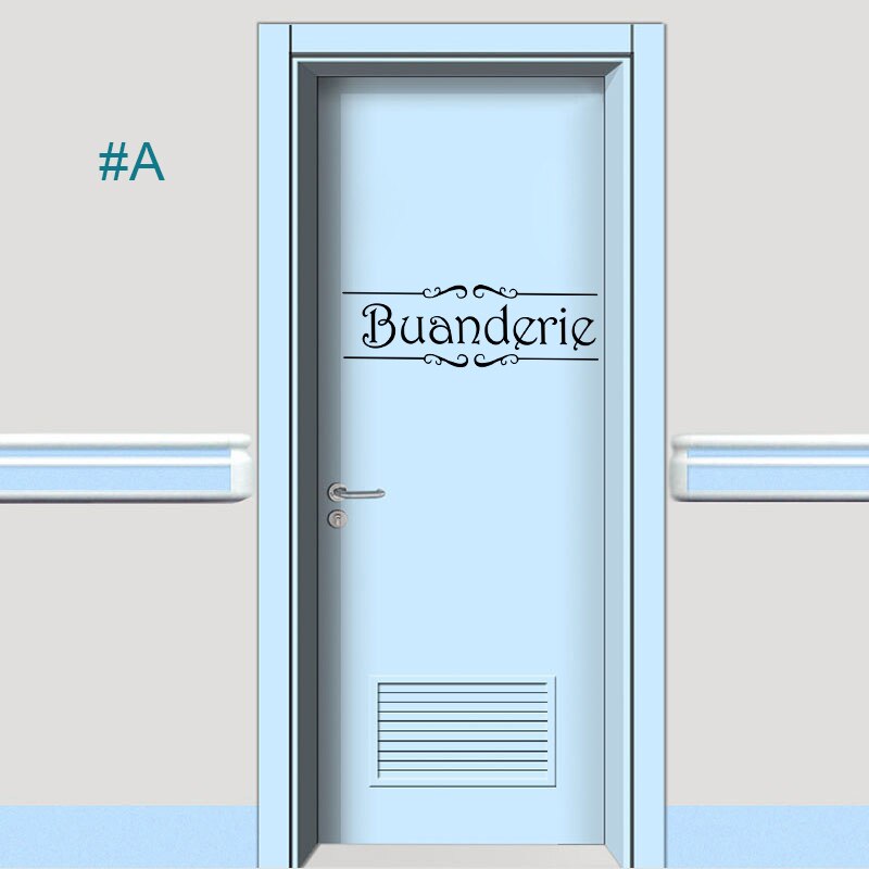 Kililaya Muurstickers Salle De Bain Muur Decor Sticker Salon Keuken Vinyl Muurschildering Buanderie Bureau Deur Teken Stickers: A / 39CM Wide