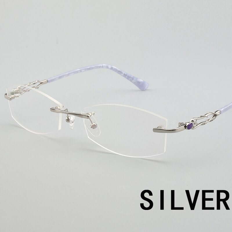 Montures de lunettes légères sans bords pour femmes, nouvel arrivage à la , myopie, Prescription optique, #3057: Silver