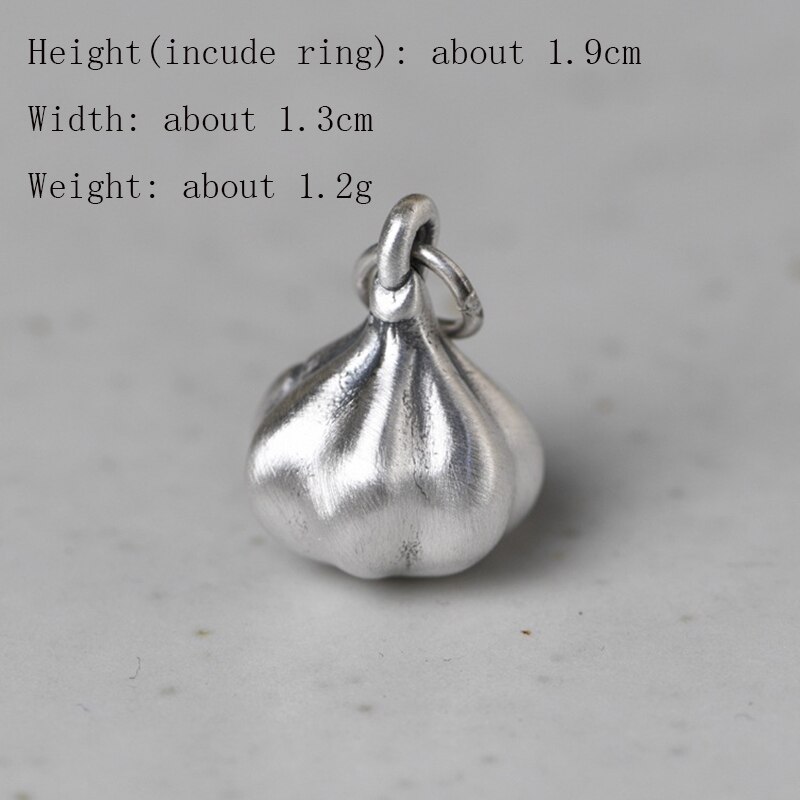 BALMORA Original 100% 990 Pure Silver Pendant For Women Men Cute Dumplings Pendant Matte Thai Silver Charm Jewelry Without Chain