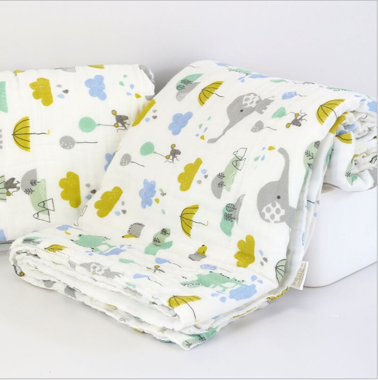 Elinfant – langes en mousseline 100% coton pour bébé, couvertures colorées pour -né, doux, 6 couches, 1 pièce