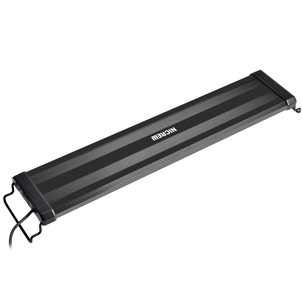 Nicrew 53-83cm Aquarium LED Lighting Fish Tank Light Lamp with Extendable Brackets 60 White and 12 Blue LEDs Fits for Aquarium