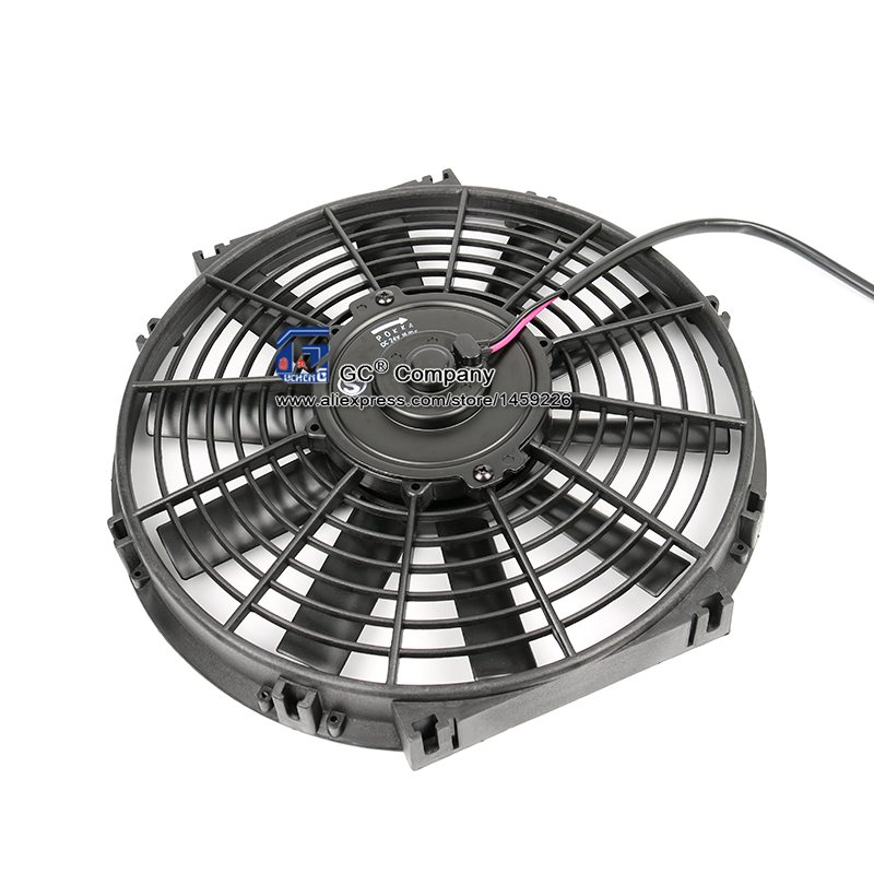 Universal 12 tommer elektrisk køleventilator radiator film ventilator 12v / 24v til street rod klassisk muskelbil klimaanlæg kondensator