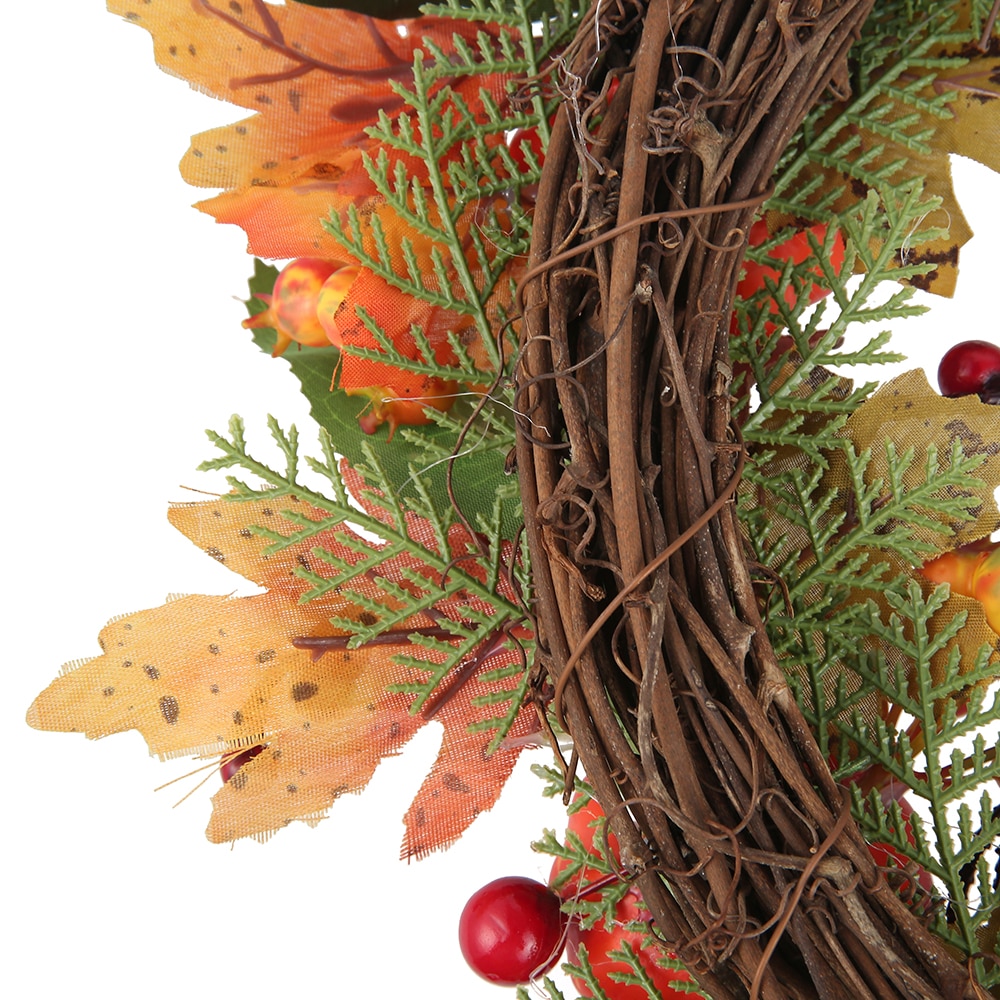 30Cm Kunstmatige Pompoen Krans Herfst Oogst Maple Leaf Zonnebloem Deur Decor Garland Thanksgiving Halloween Party Benodigdheden