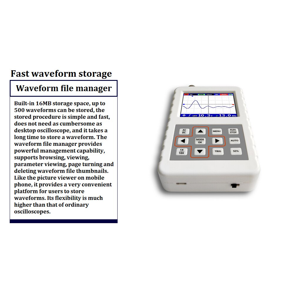 DSO FNIRSI PRO Digital Oscilloscope Handheld Portable 5M Bandwidth 20 MSps Oscilloscopes Sampling Rate with Crocodile Clip Probe: DSO FNIRSI PRO