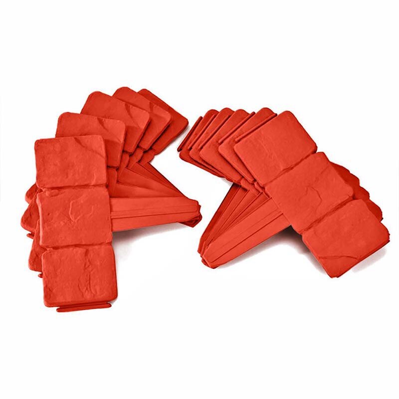 CSS 10Pc Orange Red Garden Fence Edging Cobbled Stone Effect PP Lawn Edging Plant Border Decorations Flower Bed Border