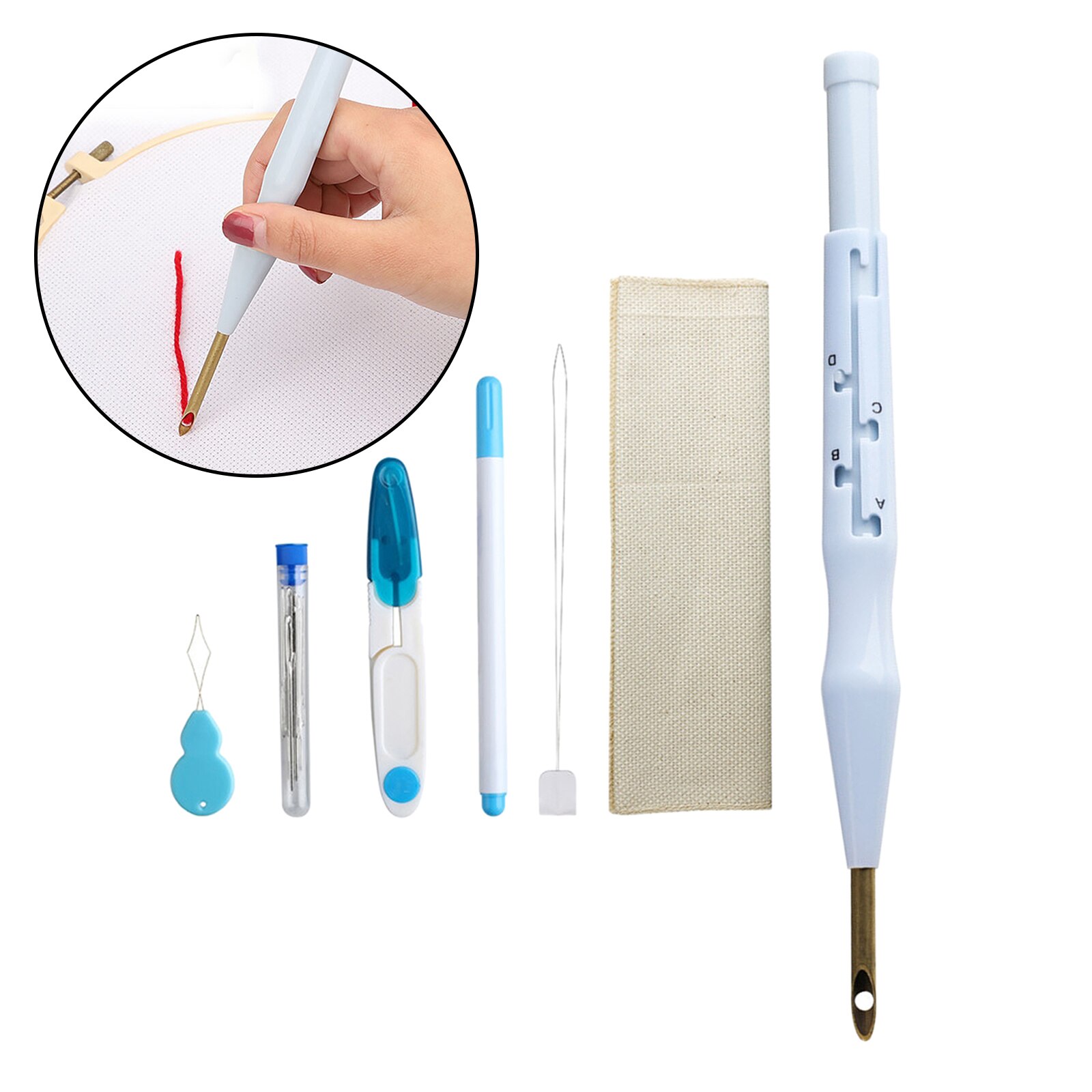 7pcs/Set Punch Needle Embroidery Kits for Embroidery Floss Cross Stitching