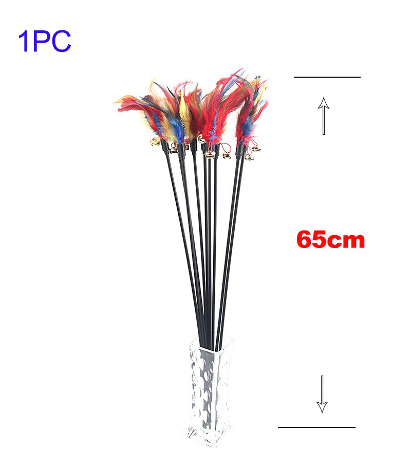 Varita de gato de juguete con plumas para gatos, juguete interactivo para gatos, varita de colores, suministros de Gato, accesorios para gatos: 11