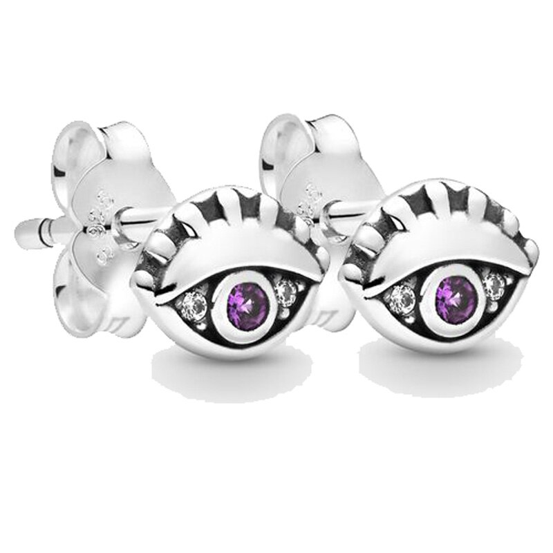 925 Sterling Silver My Luna Singolo Me Collezione Bel Fiore Eye Ball Fortunato A Ferro di Cavallo Pandora Orecchini Per Le Donne del Regalo Dei Monili: 11