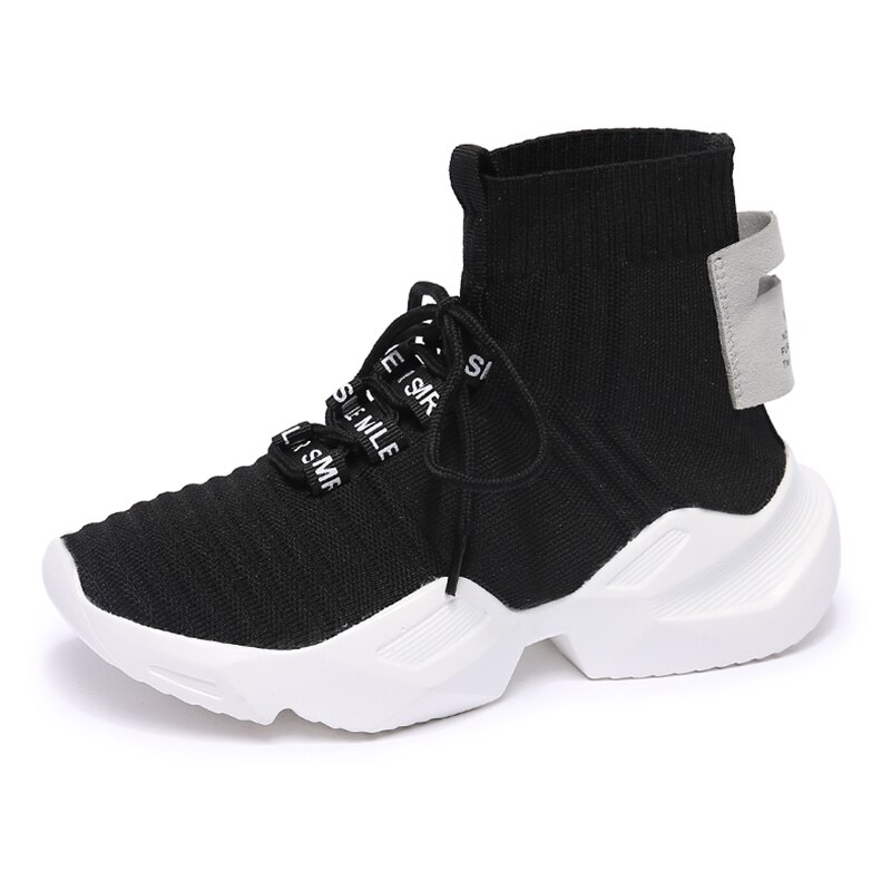 Forår high-top platform sko kvinder chunky sneakers air mesh casual kvinder sko hvide sneakers sok sko kvinde