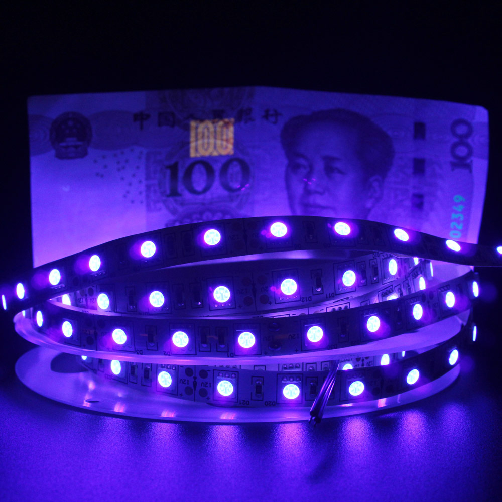 UV LED Strip Licht 12V DC SMD 5050 0.5M 1M 2M 3M 4M 5M Waterdicht Lint Paars Flexibele Ultraviolet Tape voor DJ Fluorescentie