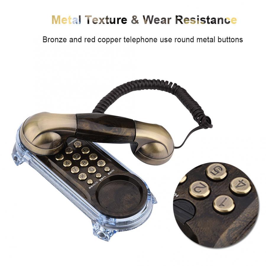 Retro Wall Mounted Telephone Corded Phone Landline Antique Telephone for Home Hotel telefono fijo para casa telefone