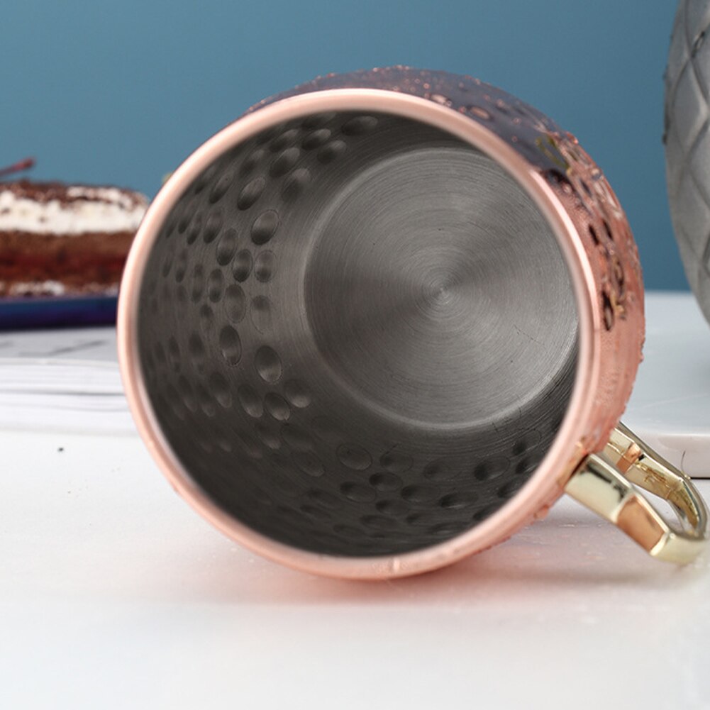 Taza de mula de Moscú de 530ml, vaso de cobre Chapado en cobre martillado para vino, café, oso, para casa, Bar y tienda