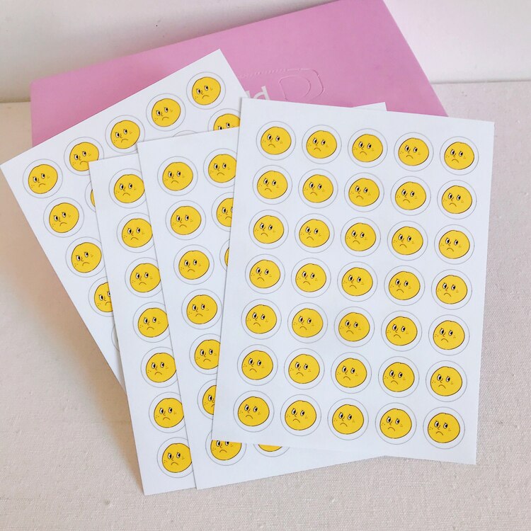 SIXONE Big Face Round Handbook Mood Sticker PVC Waterproof Sealing Paste Kawaii Notebook Computer Decorative stickers labels
