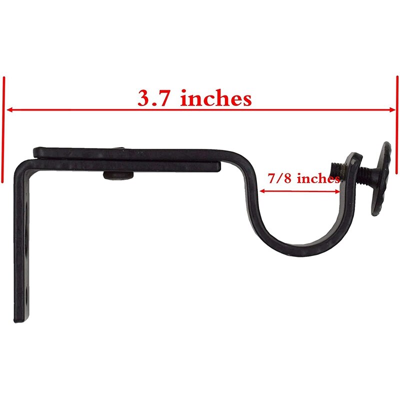 6 Stuks Zwart Verstelbare Gordijn Staaf Beugels Premium Stalen Staaf Beugel Voor Muren Gordijn Rod Holder