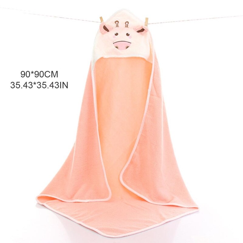 Peignoir à capuche en forme de vache pour bébé, serviette de bain, Cape, Poncho enveloppant, dessin animé, pour enfants en bas âge