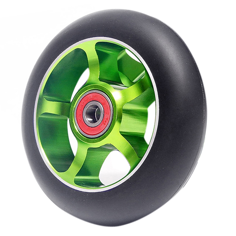 2 Stück 100mm Rolle Ersatz räder mit Lagern Aluminium verschleiß feste Pu Roller Teile Rolle