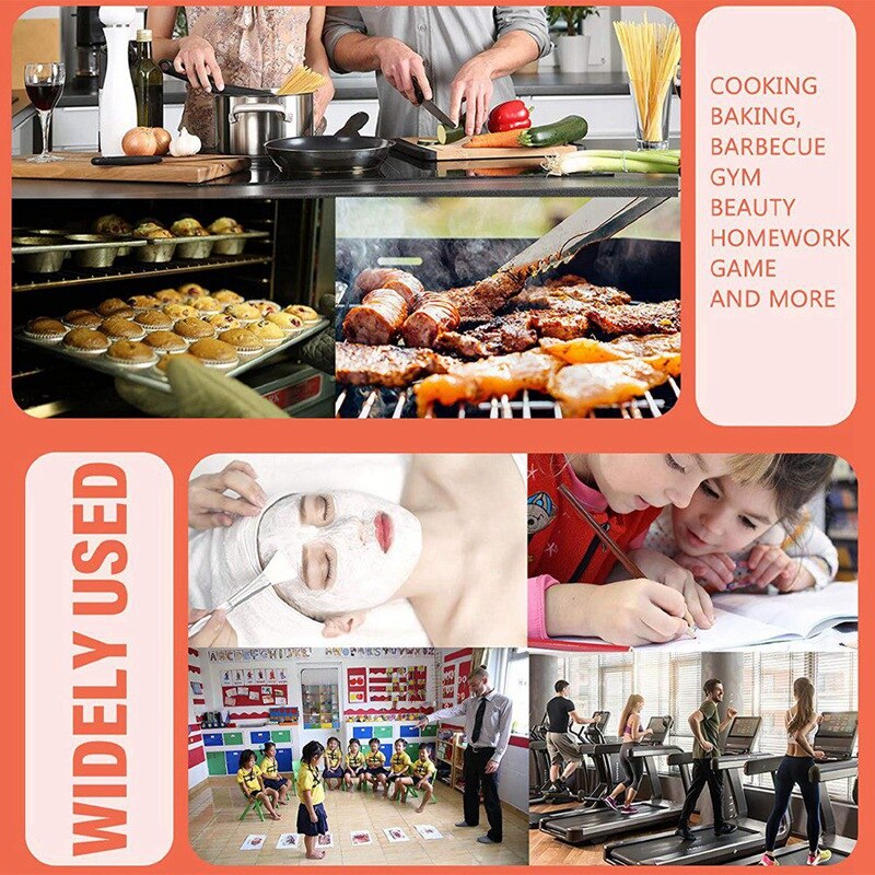 24-Hours Digital Kitchen Timer, Large Display, Loud Alarm, Magnetic Backing Stand Memory Recall Function Count-Up