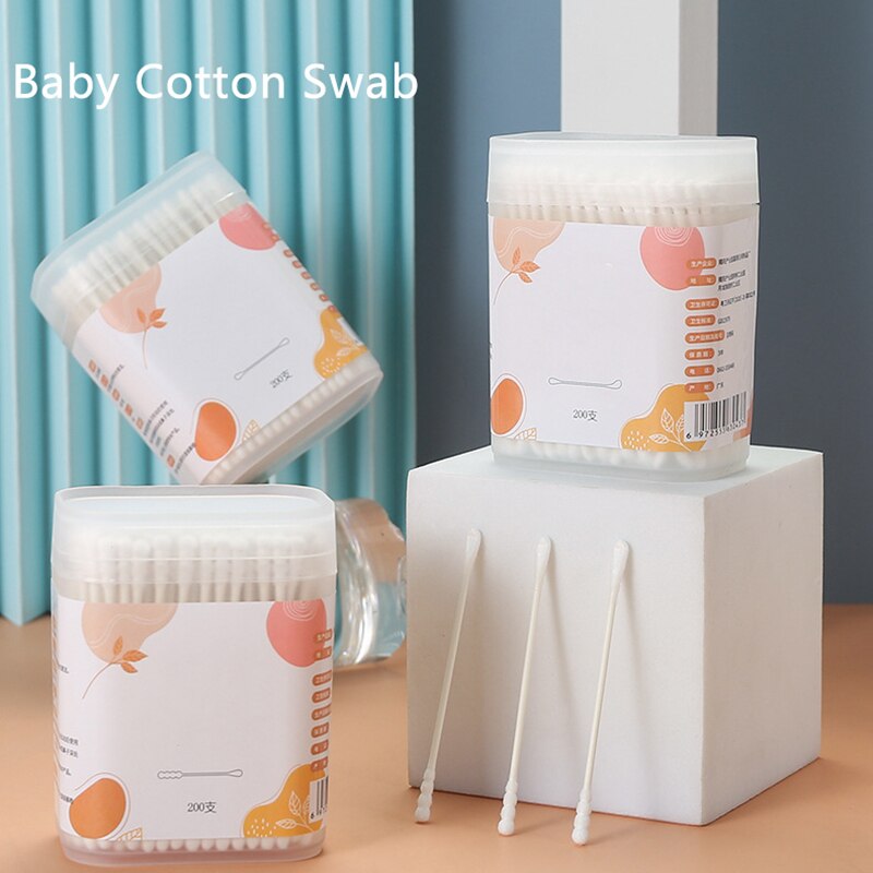 Cotons-tiges organiques pour bébés, 200 pièces, bâtonnets en papier, Ultra sûrs, hypoallergéniques, biodégradables