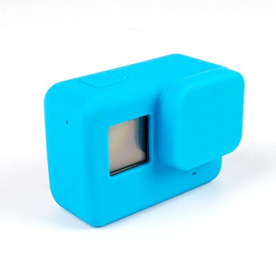 PATCHSKY Siliconen Case voor Gopro Hero 7 6 5 ) zwart Action Camera Body Case + Beschermende Lens Cap voor Go pro gopro5 gopro7: Blue