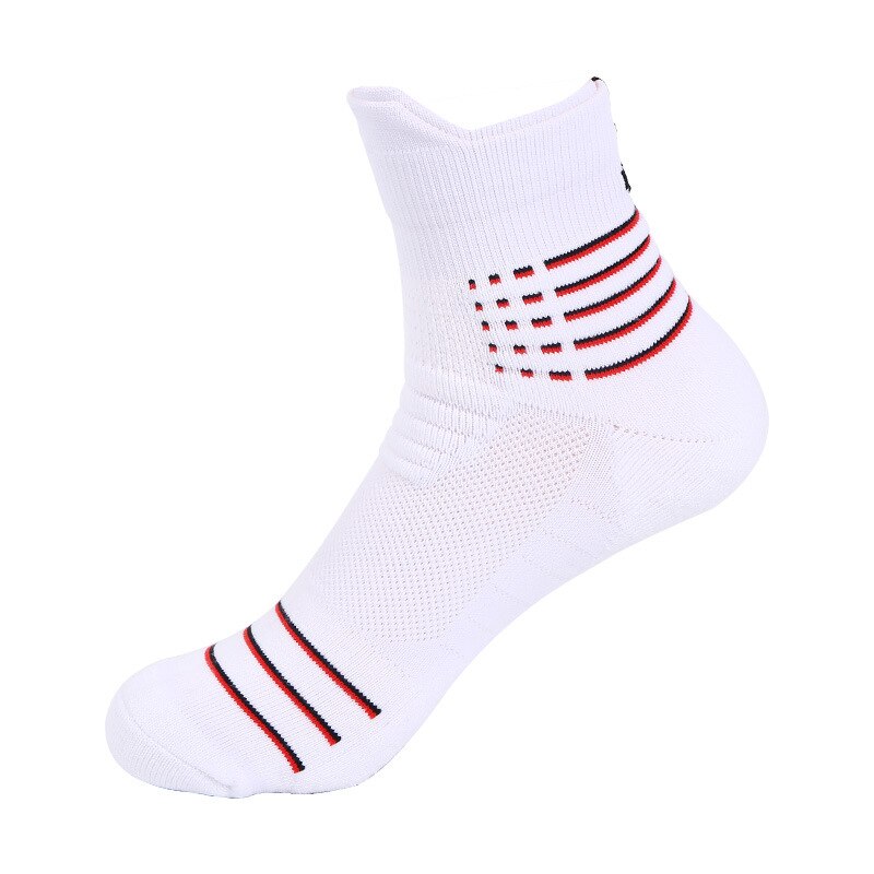 S012A Männer Fitness Laufen Fahrrad Radfahren Wandern schwarz streifen Sport Socken draussen Basketball FußBall FußBall Kompression Socken