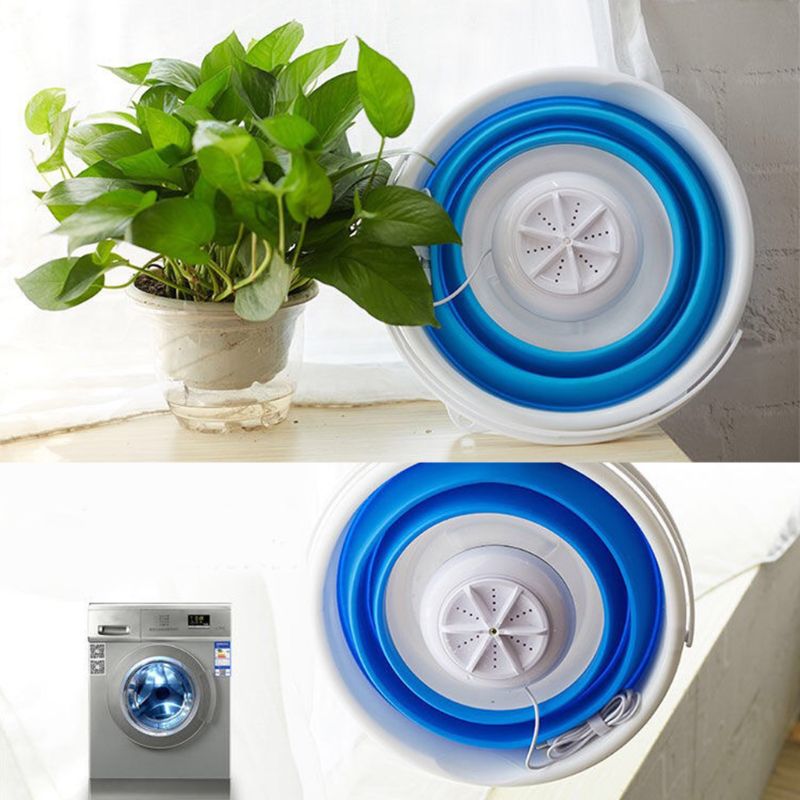 Top Foldable Mini Washing Machine Rotating Ultrasonic Turbines Washer USB Charging Laundry Clothes Cleaner for Travel
