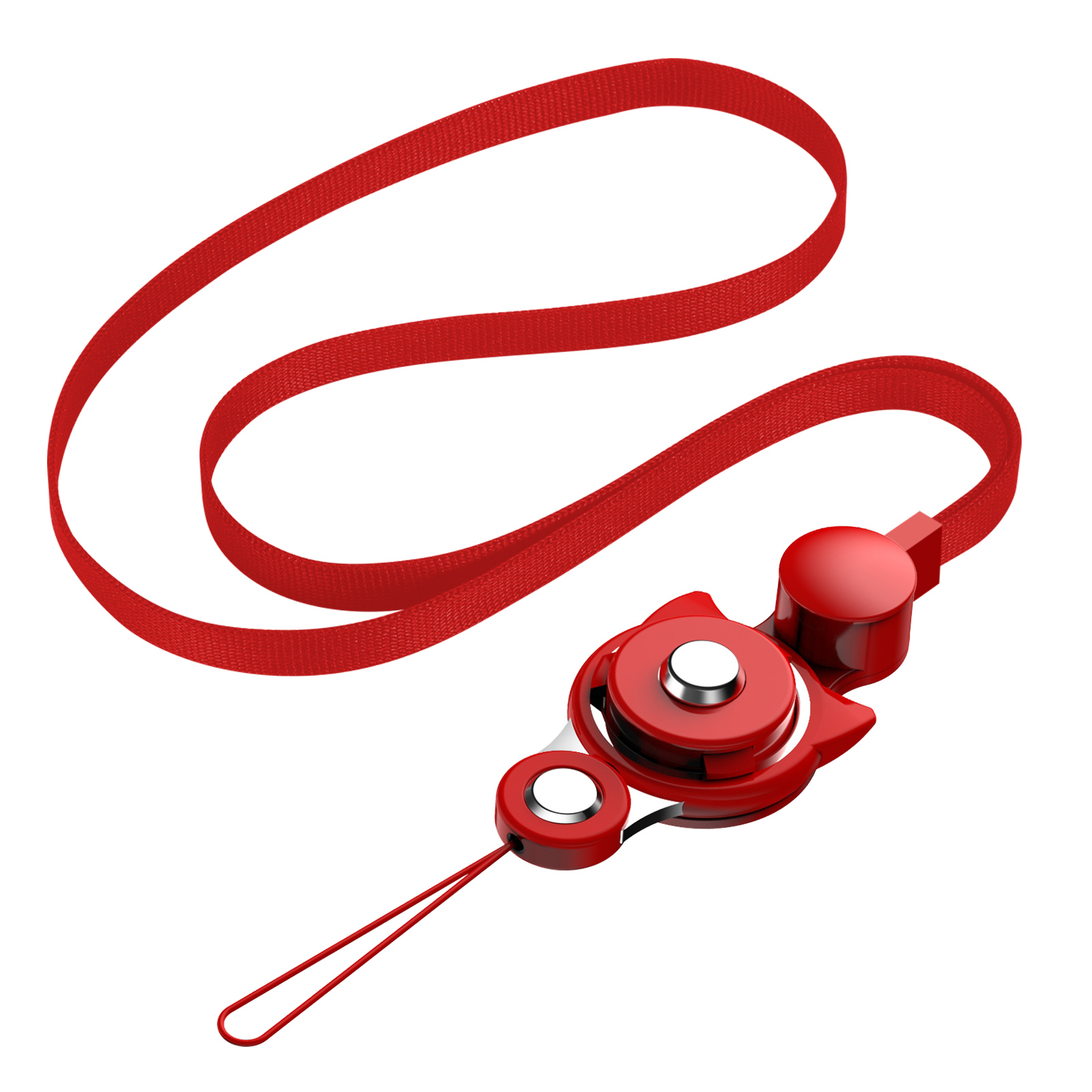 Kawaii Lanyard Riem Voor Telefoon Leuke Kat Vinger Ring Lanyard Voor Mobiele Telefoon Neck Touw Smartphone Accessoires: M05 Red