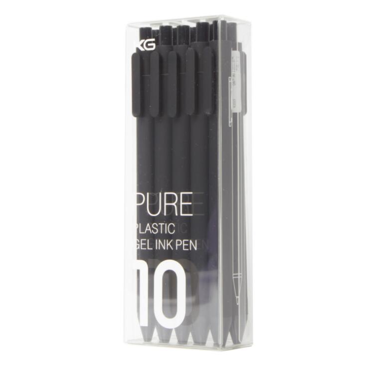 10 stk/pakke xiaomi pen kaco tegn pen 0.5mm , skrivelængde 400m ,  sort abs plast glat blæk til studerende/kontormedarbejder: 10 pen sort blæk f