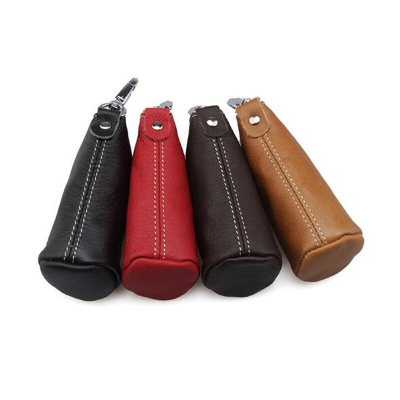 Kvinder bærbare vintage læder nøgle pung nøglering dækker lynlås etui mini mønt pung nøgleholder tasker