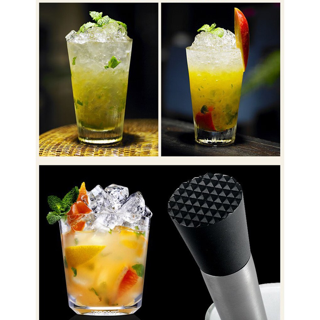 Mint Muddler Stainless Steel Swizzle Stick Ice Crusher Bar Broken Ice-lolly Lemon Hammer Club Supplies