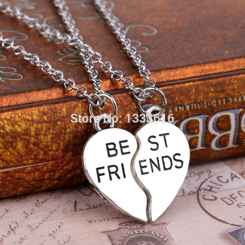 2 PCS Heart Puzzle Key Lock Best Friends BFF Necklace Friendship For Women Men Jewelry Pendant Necklaces Chain Collier