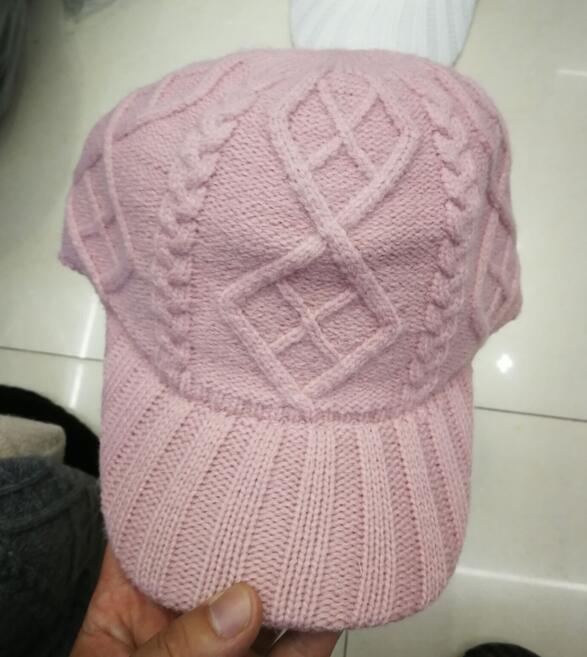 ¡Novedad de ! Gorro de béisbol de invierno de de punto cálido y grueso para hombre y mujer H35: pink1