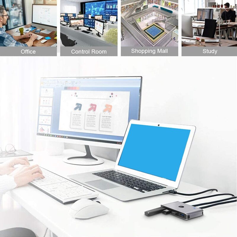 Usb 3.0 Kvm Switch Selector, 2 Computers Delen 4 Usb-apparaten Usb 3.0 Perifere Switcher Box Hub Adapter