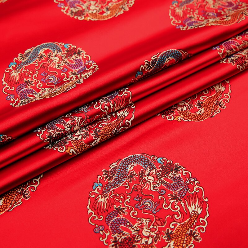 75Cm Brocade Zijde Stof Bloem Stof Nylon Stoffen Voor Naaien Materiaal Voor Jurk Textiel Stof