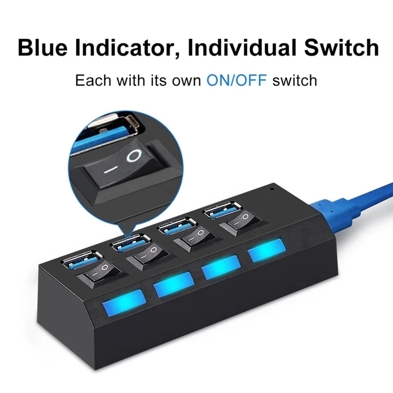 USB HUB 3.0 HUB USB Splitter Multi USB 3.0 2.0 HUB USB3.0 4/ 7 Port Multiport Hub PC Accessories With Power Adapter for Computer