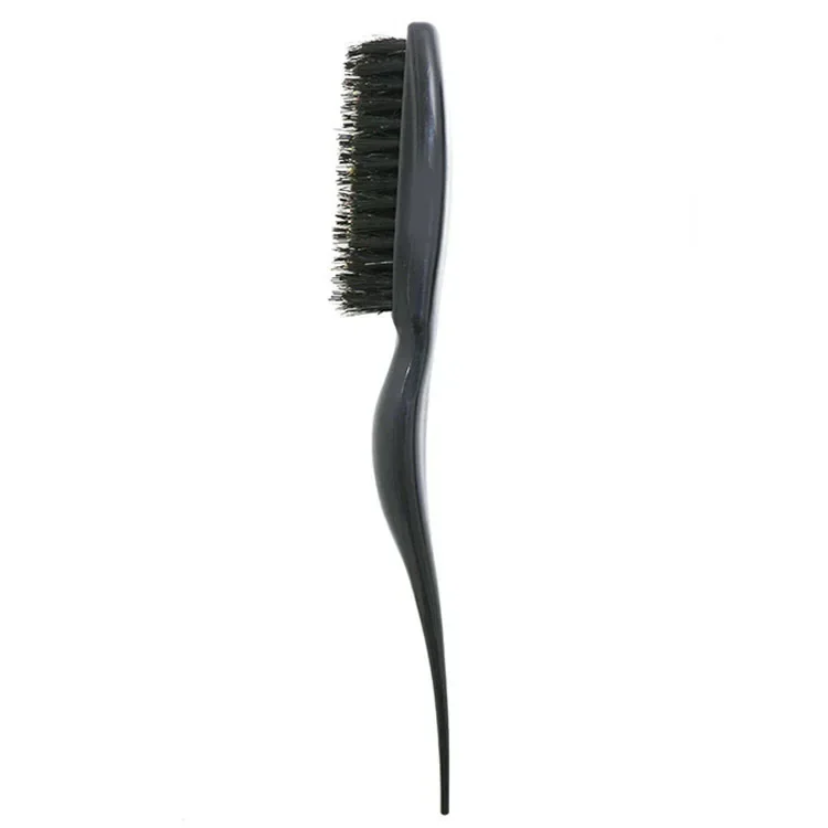 Salon Teasing Back Hair DIY Brushes Boar Bristle Wood Slim Line Comb Hairbrush Extension Hairdressing Styling Tools: black