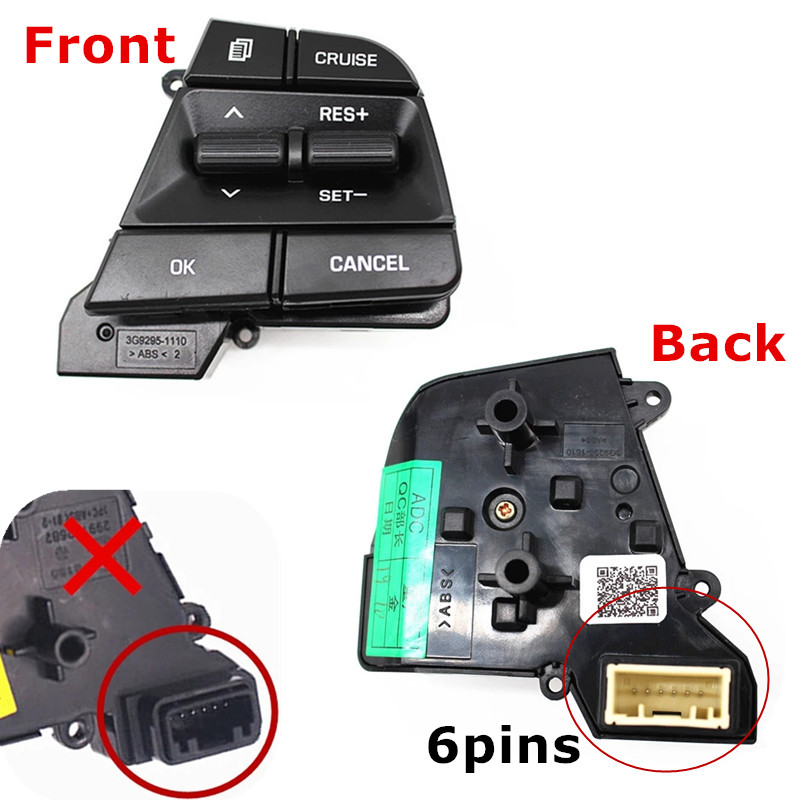 PUTEITE Steering Wheel Buttons For Hyundai Elantra 1.6L Volume channel Phone Cruise Controller button Switch car styling: only right button