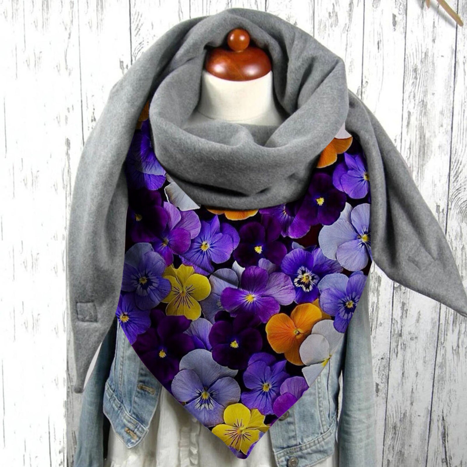 Femmes Hiver Écharpe Papillon Impression Écharpe multi-usages Châle Foulard Cachecol Шарф Женский @ 40