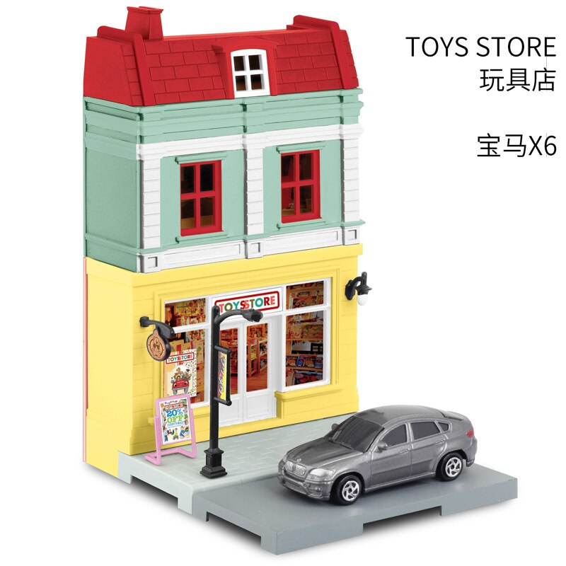 Yufeng City Europe Cabin Handmade DIY Assembled City Scene Architecture House Alloy Car Model Toy: 614013